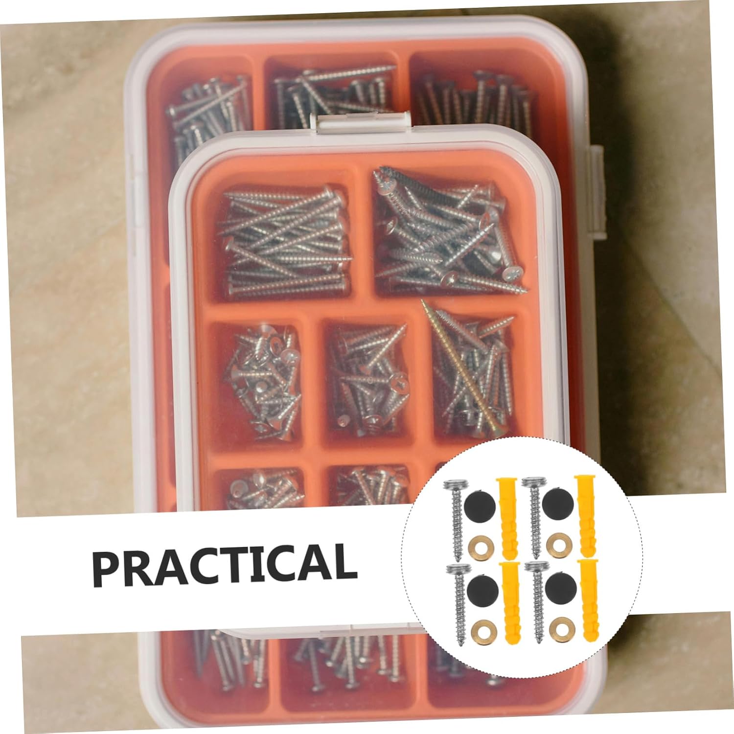 20 Sets Decorative Screw Cap Covers Plastic for Mirror Nails