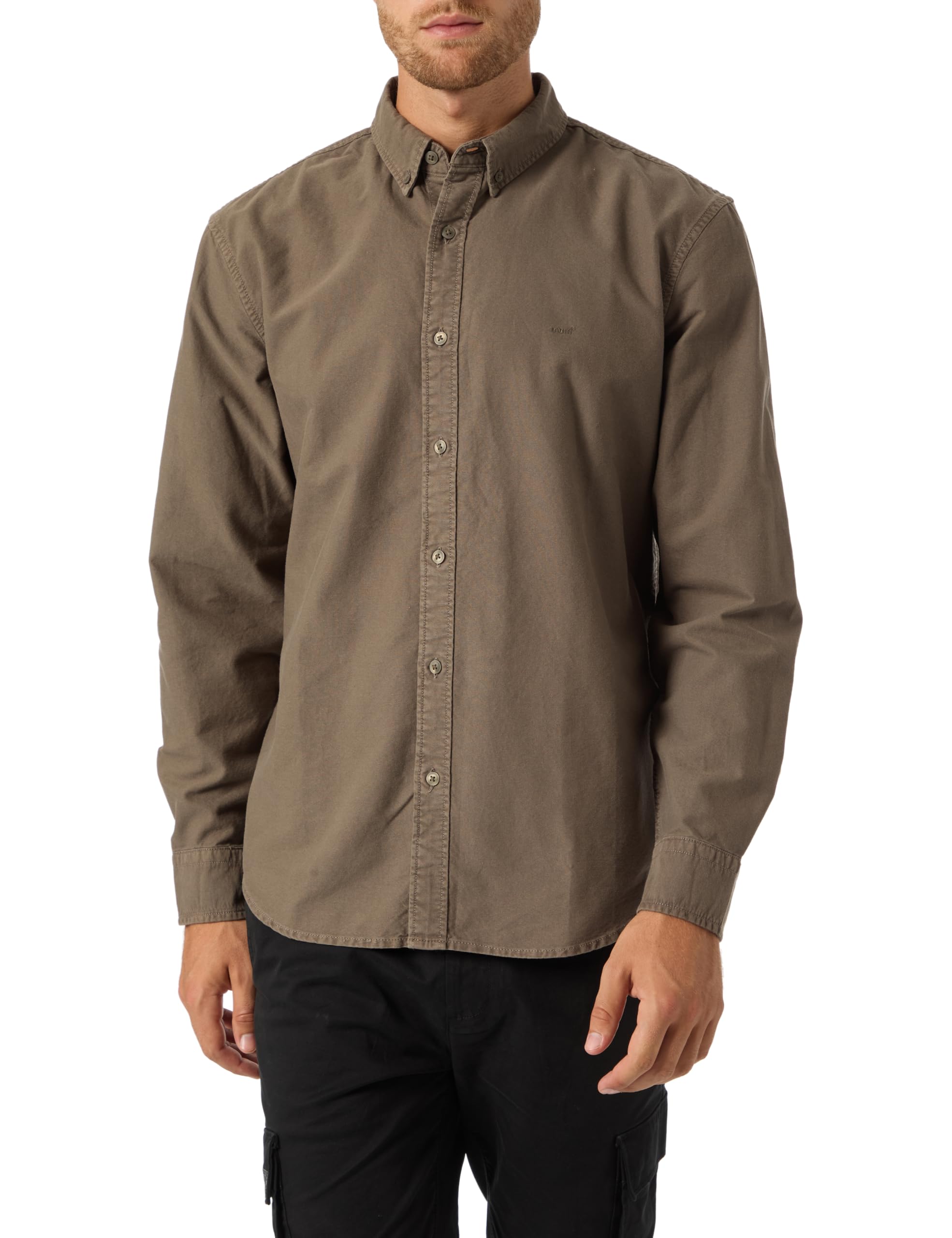 Levi's Authentic Button Down Khaki Green Garmen, Khaki Green Garment, M