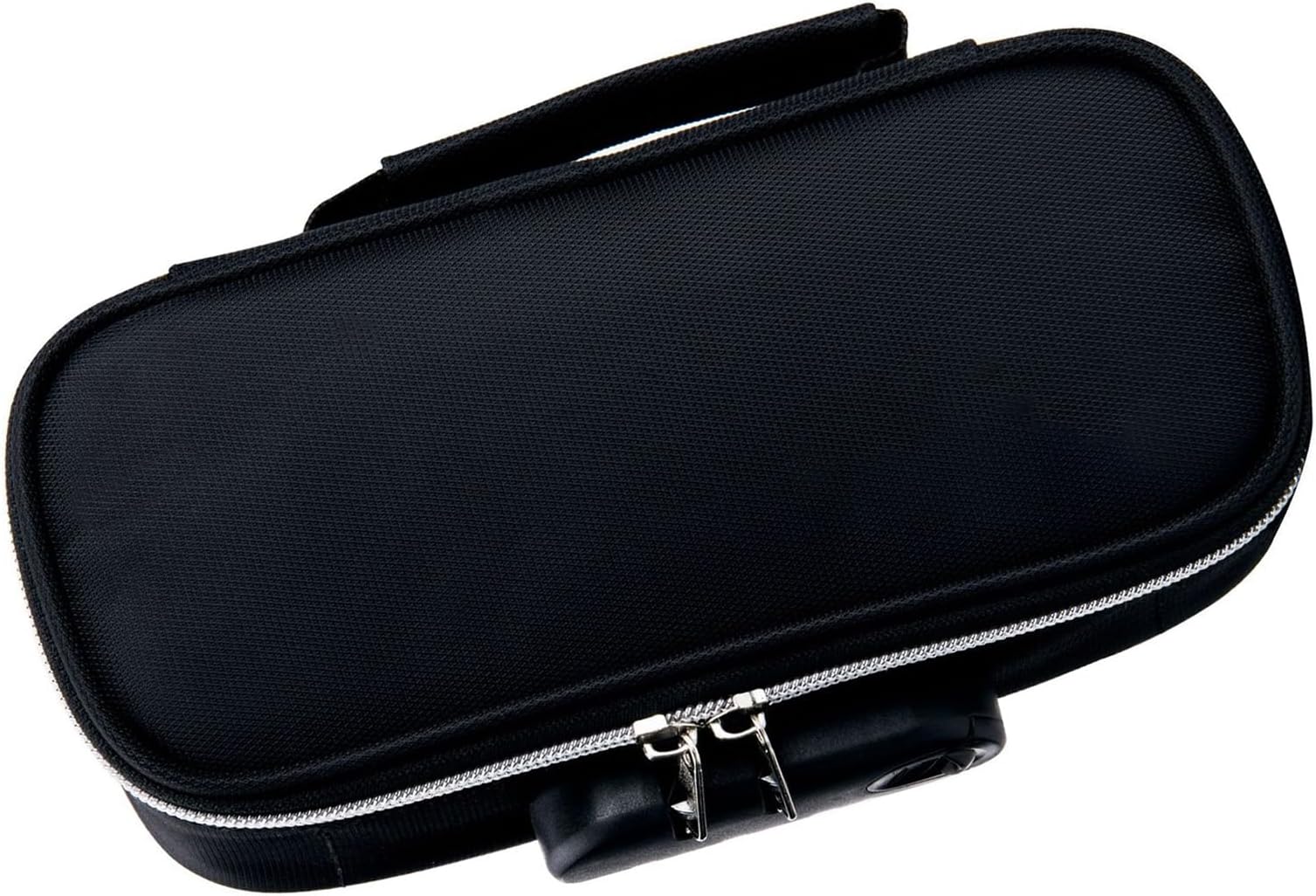 Keenso Locking Pencil Case, Durable Canvas Stationery Organizer with Combination Lock, 8.46x3.74x2.56in Large Capacity for School Office Art Supplies (Black)