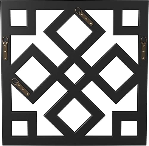 Miniatura 6 de Howard Elliott Moira - Espejo cuadrado entrelazado para montar en la pared con formas geométricas, pieza decorativa biselada contemporánea para