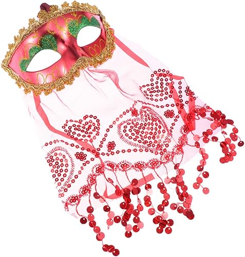 Vista 5 de Holibanna - Máscara de velo veneciano para danza del vientre, 3