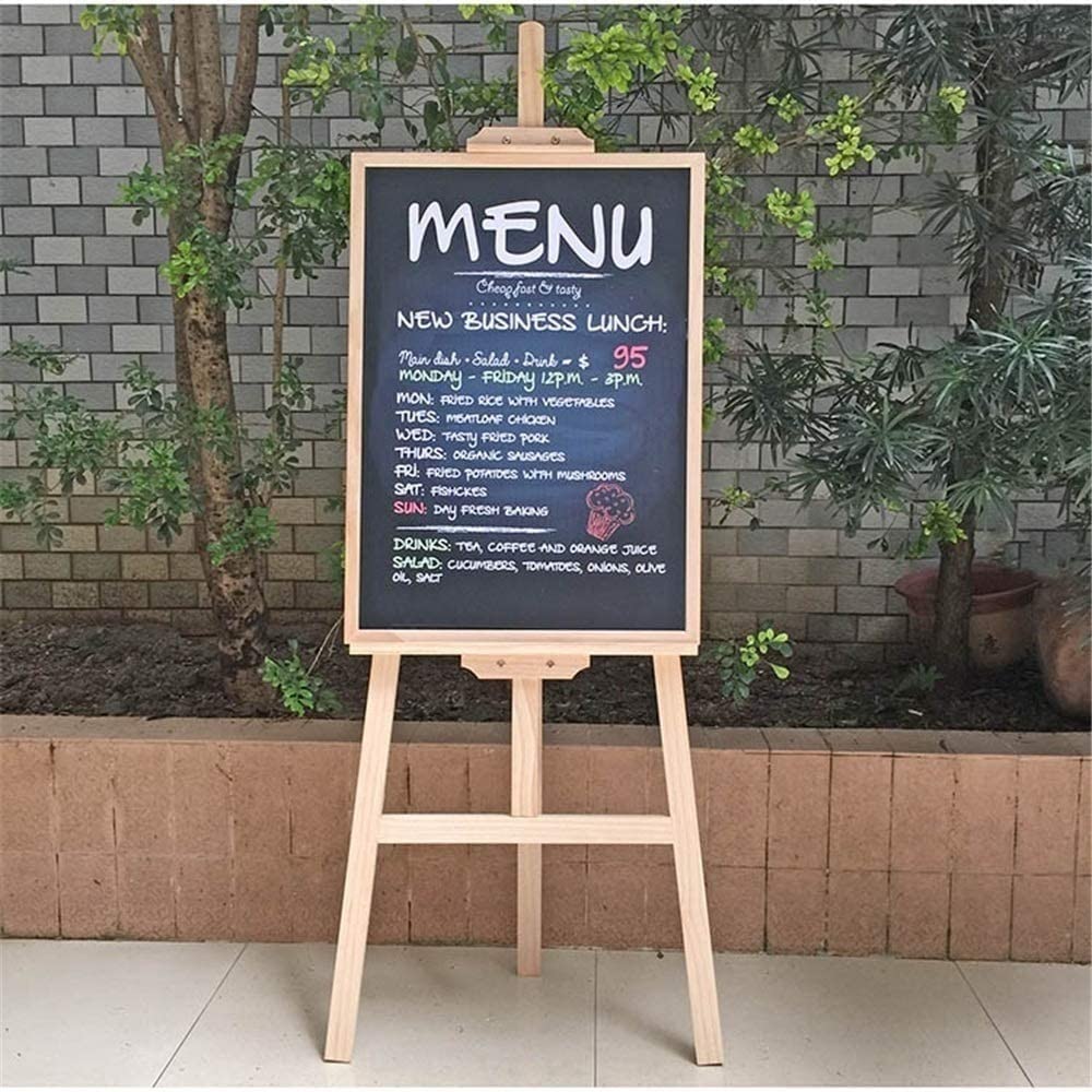 Pizarra, Pizarra de Madera con Marco en A, Tablero de Mensajes para Restaurante, Adecuado para Restaurantes, Eventos de Bodas (70x50cm)