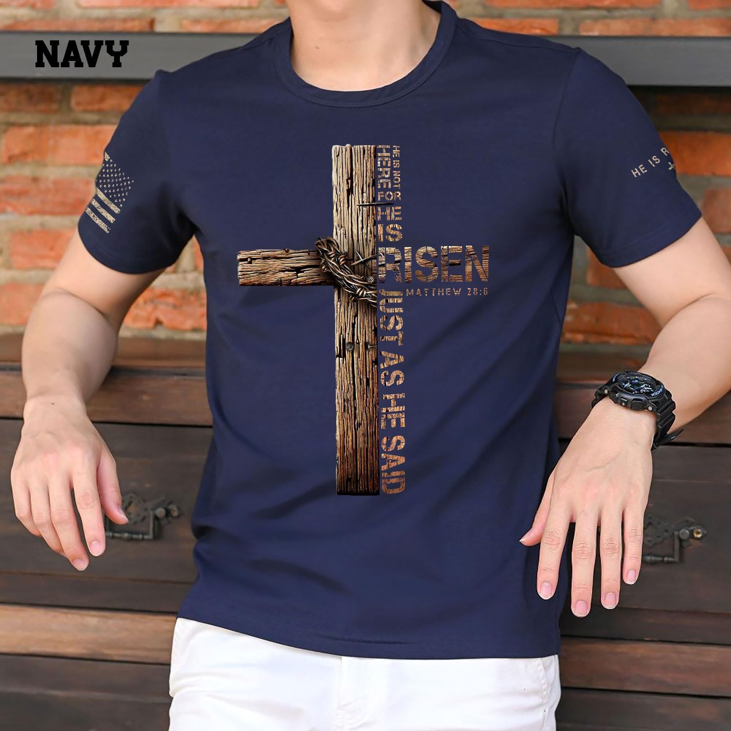 He is Risen Jesus Shirts for Men, Mens Christian Bible Shirts 2