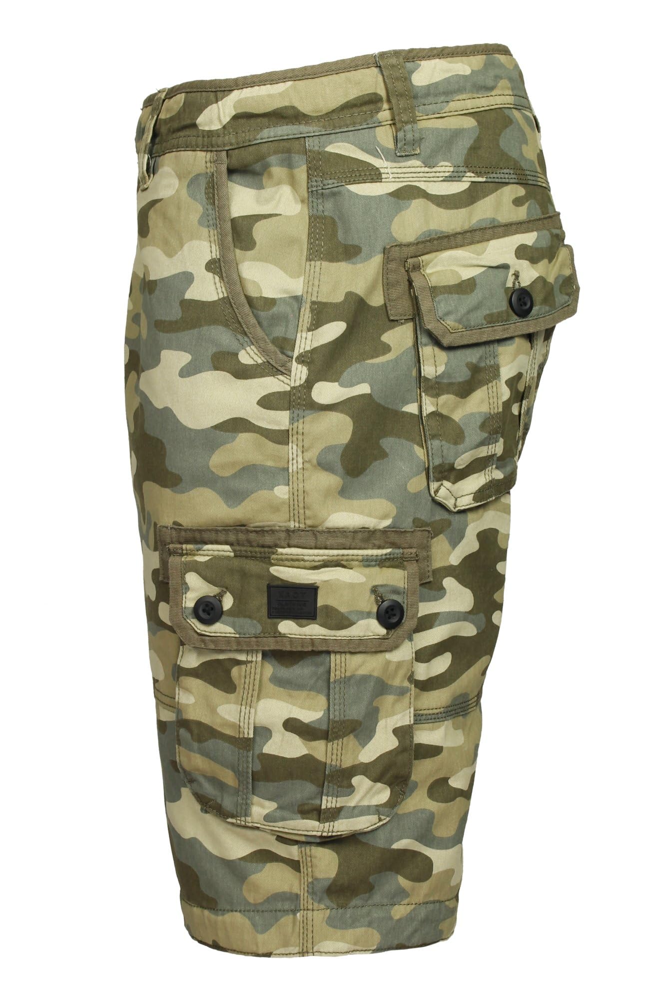 Xact Bermuda Cargo Homme Coton Twill, Short Multipoches Coupe Régulière, Entrejambe 28 cm, Décontracté Été Loisirs Voyage Quotidien