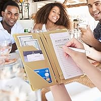 Vista 7 de FIODAY Libro de servidor, libros de servidores del alfabeto para camarera, libro de camarera de cuero con bolsillo con cremallera, libro de servir