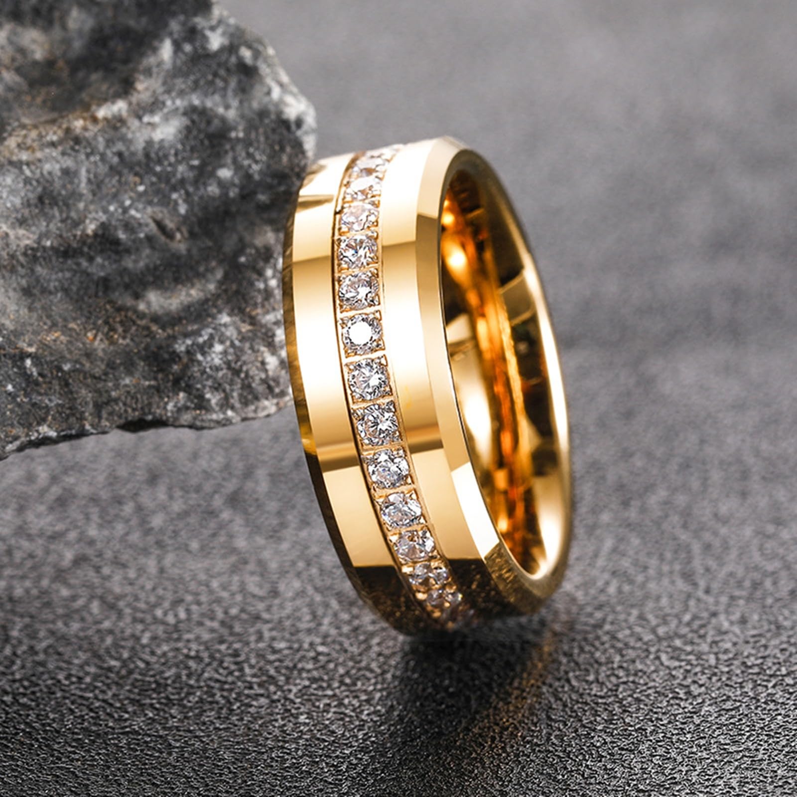 Anillo Compromiso Pareja Tungsteno 6/8 mm, Anillos Personalizados 12 a 30