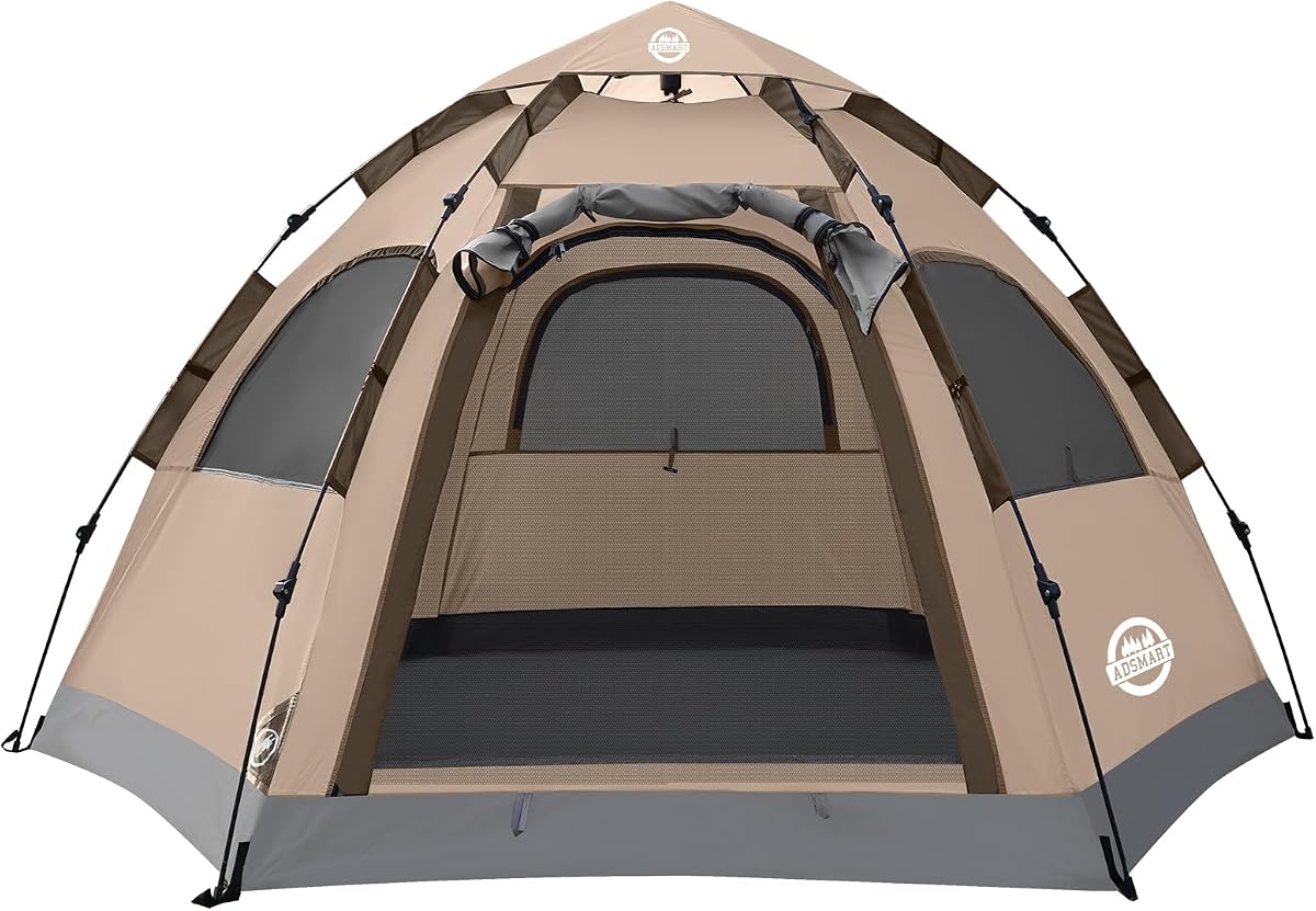 ADSMART Instant Tents for Camping 2/3/4/5 Person Tent Waterproof Easy Setup Sets Up Backpacking Tents with Carry Bag for Outdoor Hiking