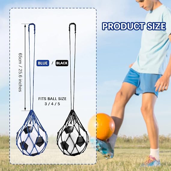 TOBWOLF Football Kick Trainer, Soccer Return Trainer Net Fits Ball Size 3, 4, 5, Hands-Free Soccer Kick Throw Training Aid