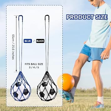 TOBWOLF Football Kick Trainer, Soccer Return Trainer Net Fits Ball Size 3, 4, 5, Hands-Free Soccer Kick Throw Training Aid