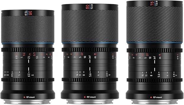 SIRUI Saturn 35mm, 50mm, 75mm T2.9 1.6X Full Frame Carbon Fiber Anamorphic Lens, Cine Lens for RF Mount Cameras, Less Than 500g Neutral Flare