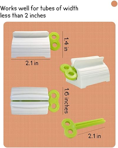 Miniatura 3 de Exprimidor de pasta de dientes, 6 exprimidores de tubos de pasta de dientes, dispensador de pasta de dientes multiusos, soporte rodante para pasta