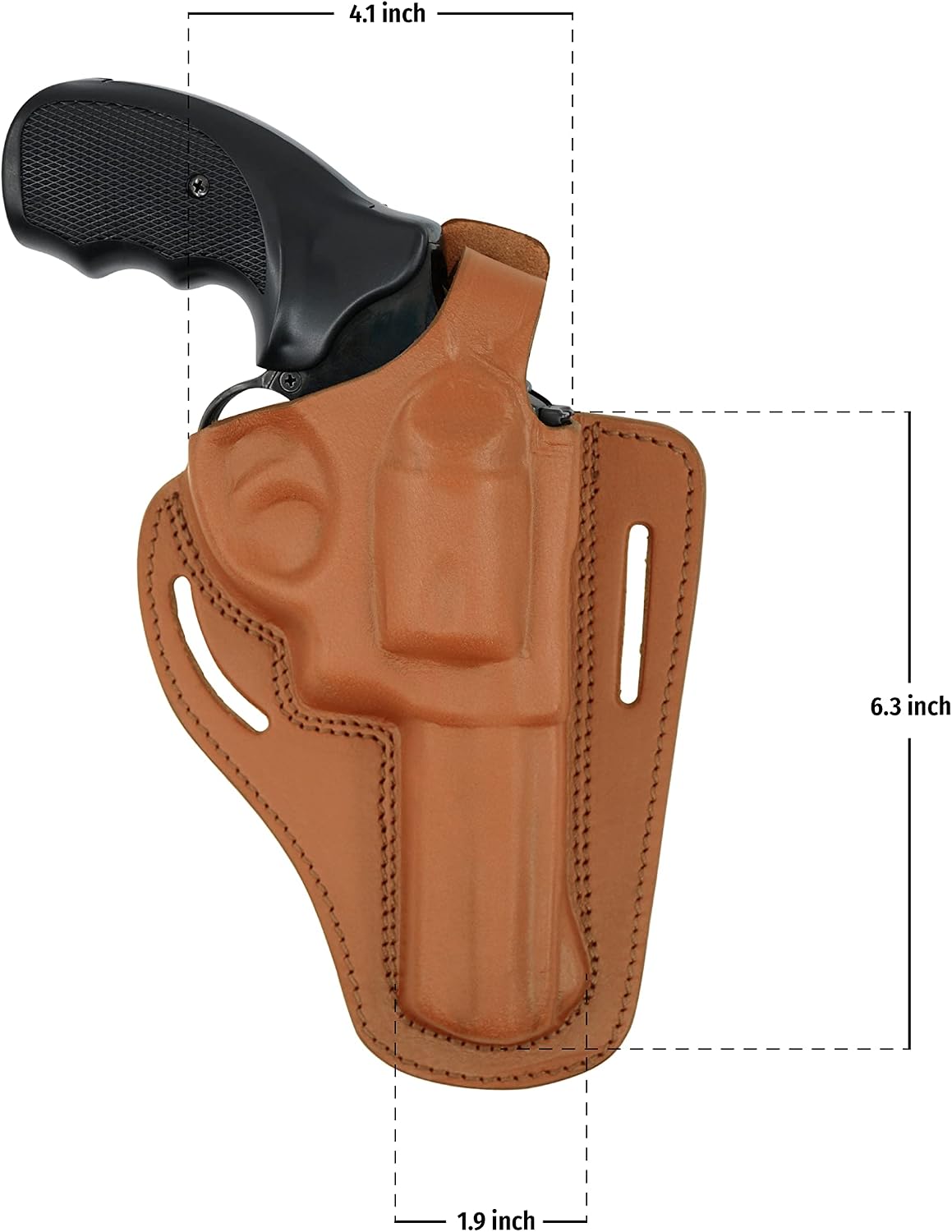 357 Magnum Holster, 2 Slot Pancake OWB Leather Gun Holster Thumb Break Handmade!