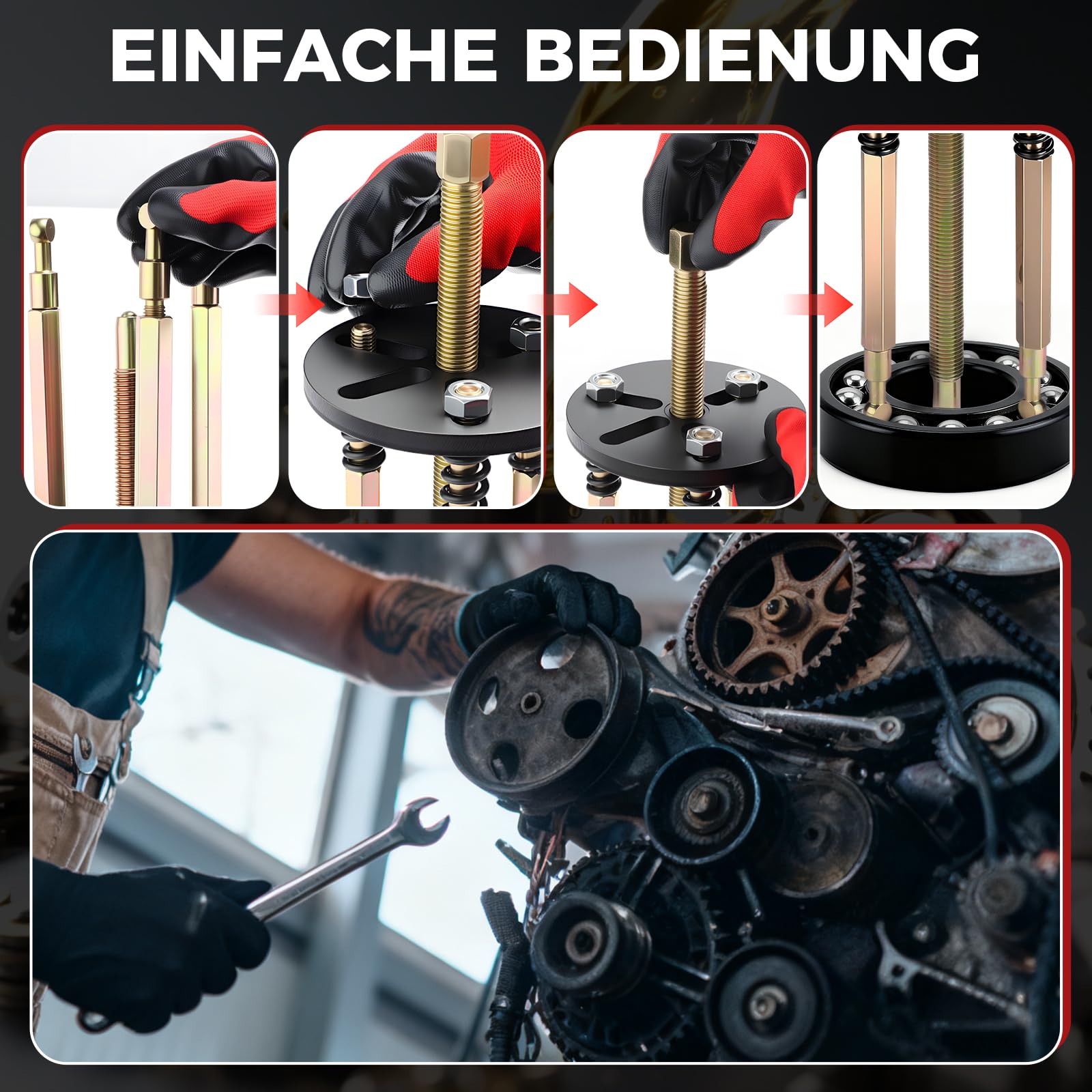 GEARMONSTER 36-TLG Lagerabzieher Set Innenlager Kugellager Abzieher