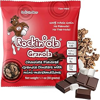 Rockin'Ola Granola Clusters, Quick Breakfast Snack, Allergen Free, No Artificial Flavors, Colors, or Preservatives (Chocolate w/Marshmallows)