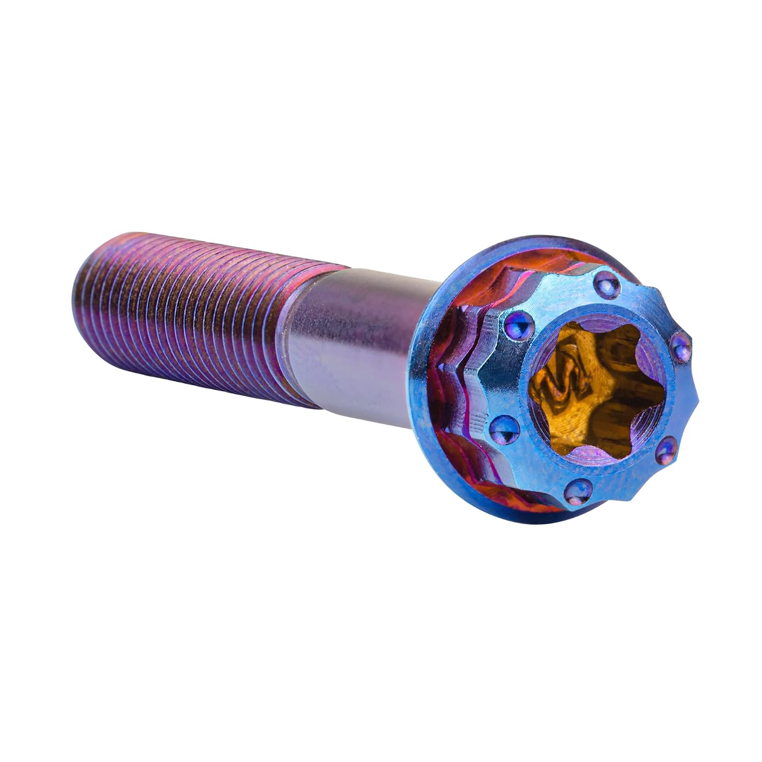 Titanium Flange 12 Point M6 x10 15 20 25 30 35 40 45 50mm Screw Bolt Pack of 4 (M6x50mm, Burning Blue)