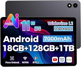 RebotAi 2026 Tablet 11 Inch Android 15 with Gemini AI, 18GB+128GB/1TB, GMS Widevine L1, Octa-core 2.0GHz, WiFi 6 & BT 5.2,…