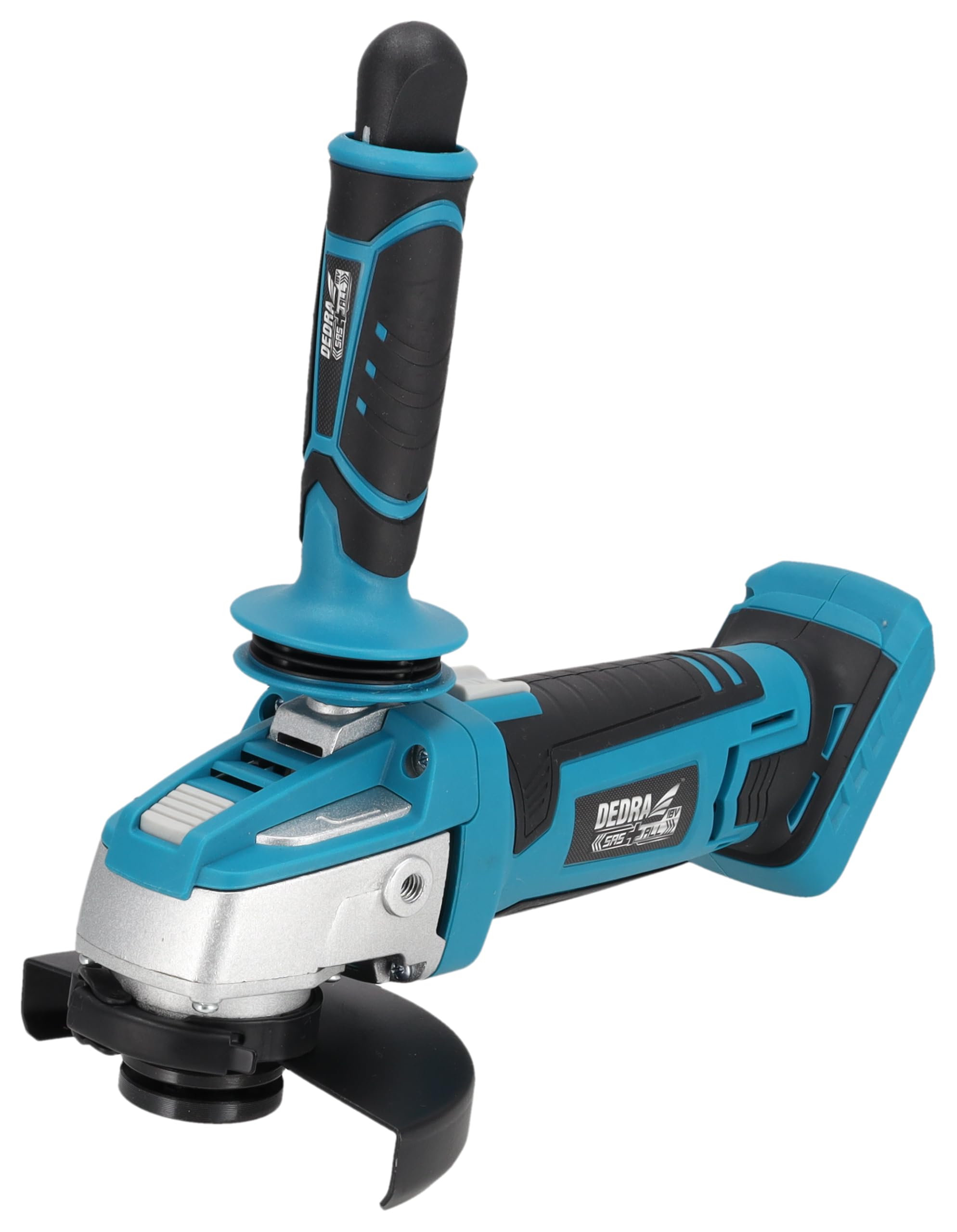 Dedra DED7050 – akumulatorowa szlifierka kątowa 18 V, średnica tarczy 125 mm, 9500 obr/min, beznarzędziowa wymiana tarczy, gumowany uchwyt, 3 pozycje rękojeści bocznej