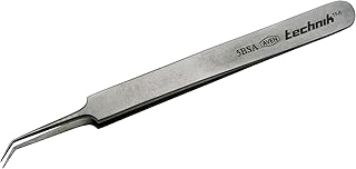 Aven 18066USA Pattern 5B Angled Ultra Fine Precision Tweezer, Stainless Steel, 4-1/4