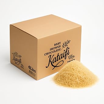 Dried & Roasted Chopped Kataifi Shredded Filo Dough Kadayif for Dubai Chocolate Bar, Kunafa Pastry, Kanafeh Shredded Wheat, Dubai Chocolate Filling Ingredient (4 pound (lbs), Dried)