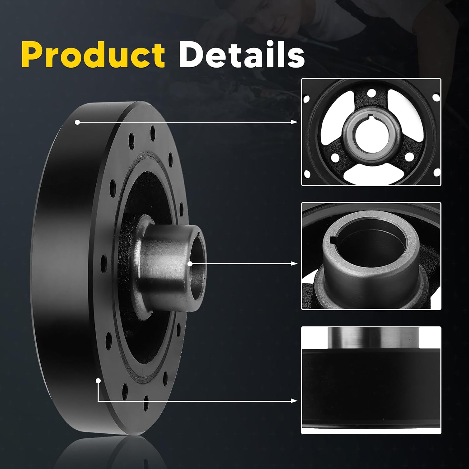 12551537 Engine Harmonic Balancer Fit for Chevrolet GMC Oldsmobile Pontiac Some models 1969-1998, Replace OE 594-012, 14097258, 12551537, 6272221