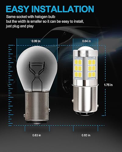 Miniatura 39 de Yorkim Bombilla LED 1157 roja 1157 bombilla de freno LED 2357 bombilla LED 2057 luces LED rojas 7528 BAY15D lámpara de repuesto para luces de freno