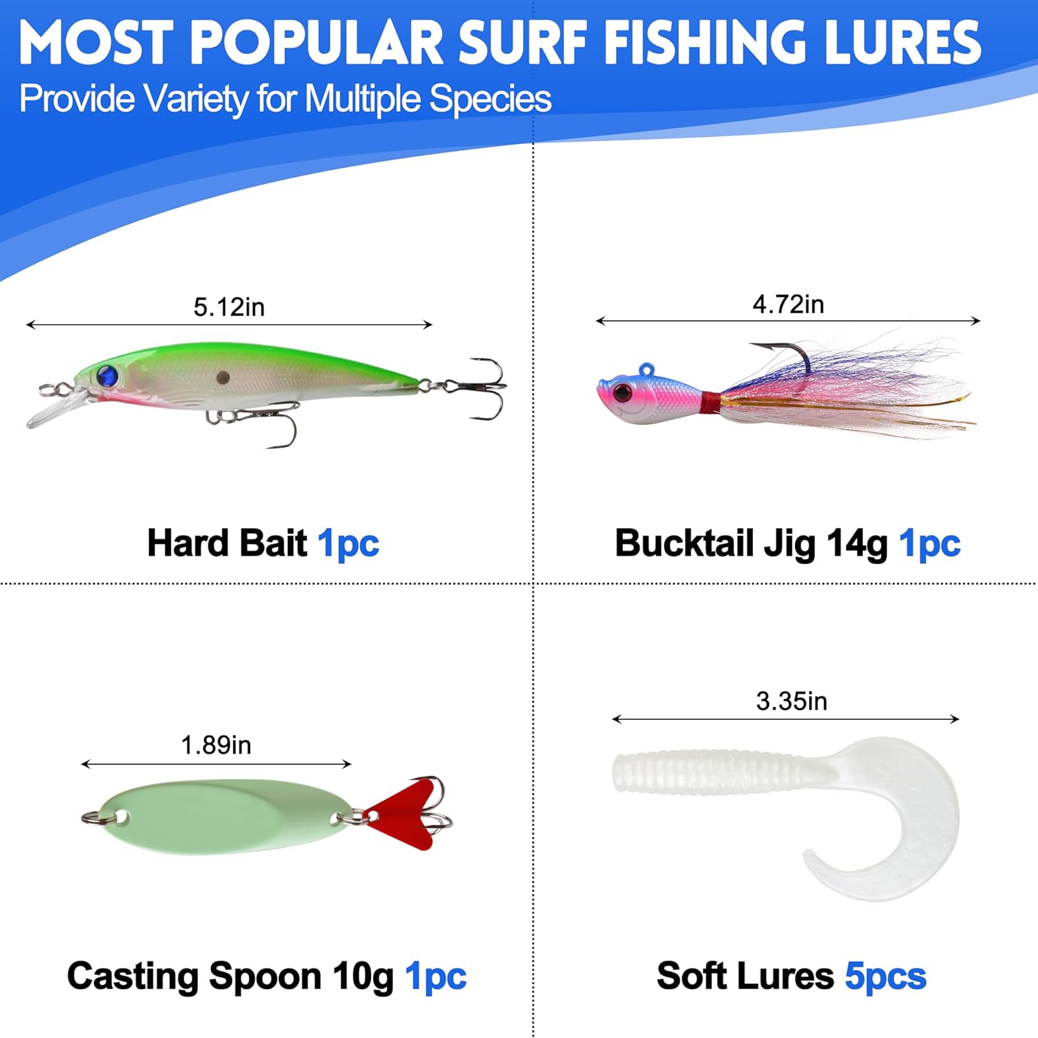 Surf Fishing Tackle Kit,150pcs Ocean Saltwater Fishing Lures Fish Finder Rigs Bucktail Jig Pompano Float Pyramid Sinker Disc Weight Hook Wire Leader Swivel Accessories