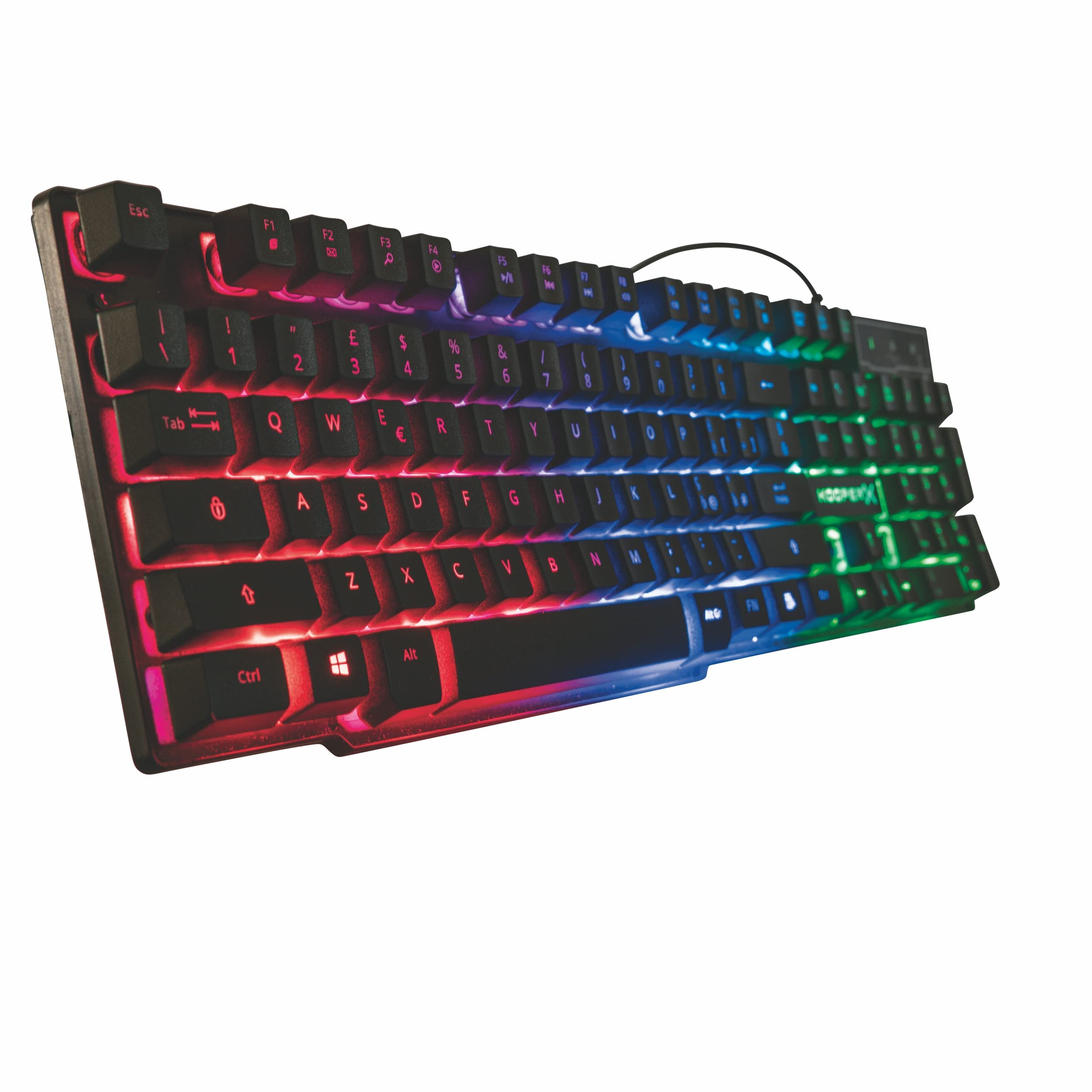 Set combo gaming 5 in 1 con sdoppiatore, mouse, tastiera, tappettino, cuffie con microfono