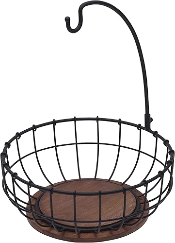 Miniatura 7 de Pfaltzgraff Anvil Cage - Cesta de almacenamiento de frutas con gancho de plátano, 10 x 10 x 13.75 pulgadas, color negro