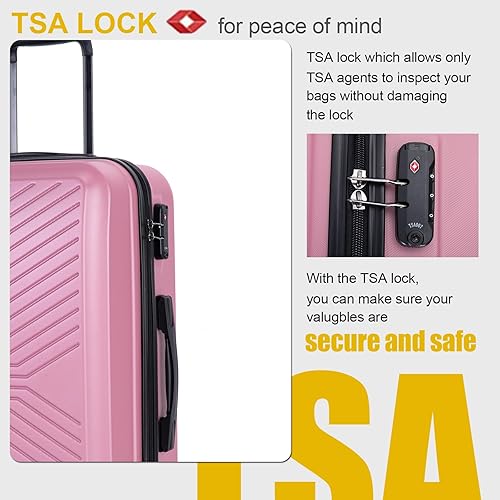 Vista 8 de Travelhouse Juego de equipaje, maletas rígidas expandibles de 24 pulgadas28 pulgadas, 20 pulgadas, juego de 3 piezas de equipaje de viaje con ruedas