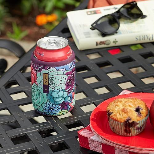 Miniatura 5 de Sok It Can Sok - Funda de neopreno aislada para cerveza y soda (borde azul, funda para lata de 12 onzas)
