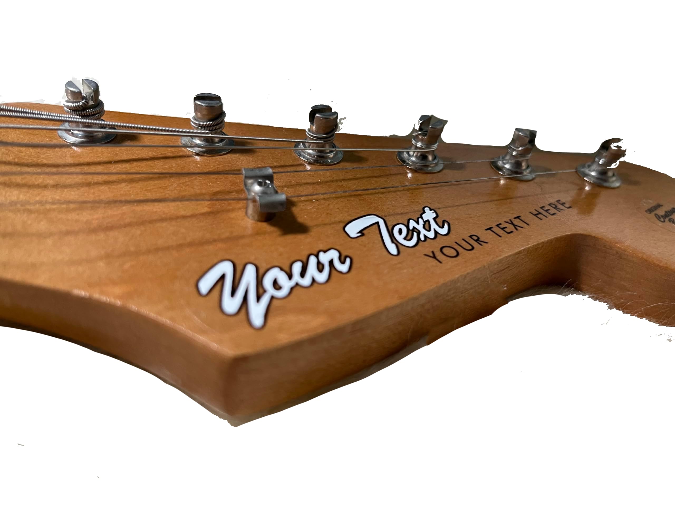 Custom Guitar Headstock Waterslide Decals (White)