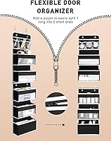 Vista 8 de Yecaye Organizador de Almacenamiento sobre la Puerta de 6 Niveles, Flexible 1 Se Divide en 2 Organizador Colgante Resistente a Balanceos para Baño