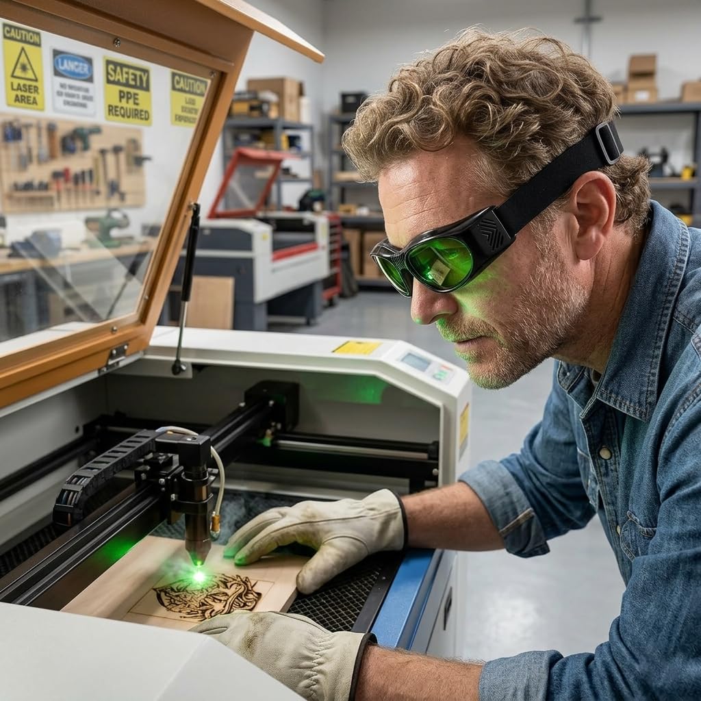 Gafas de seguridad láser para protección ocular de 200 nm-450 nm/800 nm-2000 nm/1064 nm de longitud de onda, grabador láser, gafas protectoras de corte láser