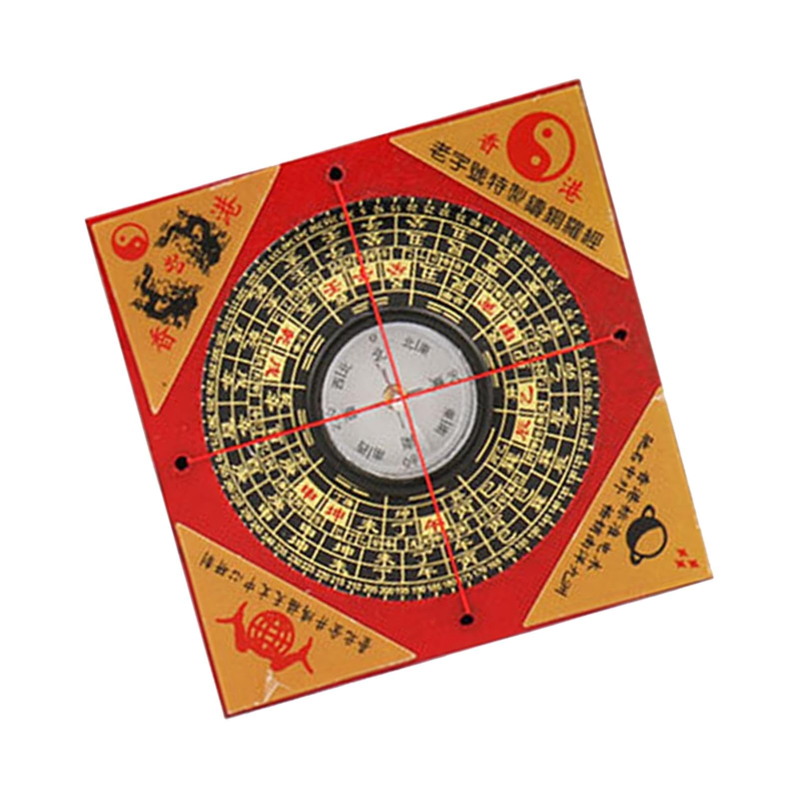 Fashion My Day Feng Shui Compass Luo Pan Bagua Square Luopan for Hiking Camping Backpacking 8cm-picture-31