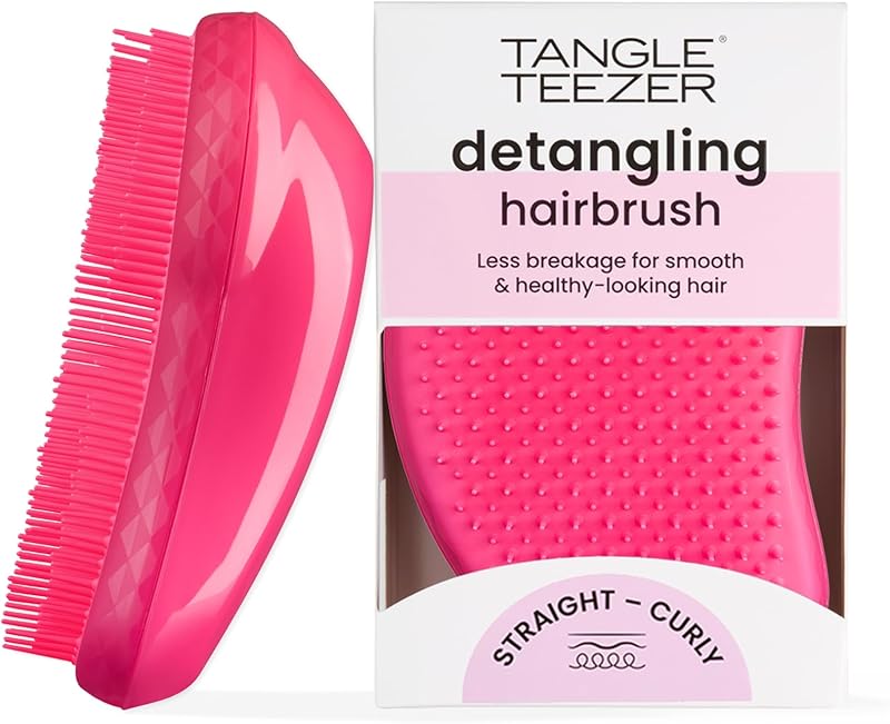 Tangle Teezer Cepillo desenredante original para todo tipo de cabello, Pink Fizz | Cepillo para desenredar el cabello con dientes patentados de dos niveles para suavizar y reducir el frizz; desenreda el cabello mojado o seco, liso a ondulado