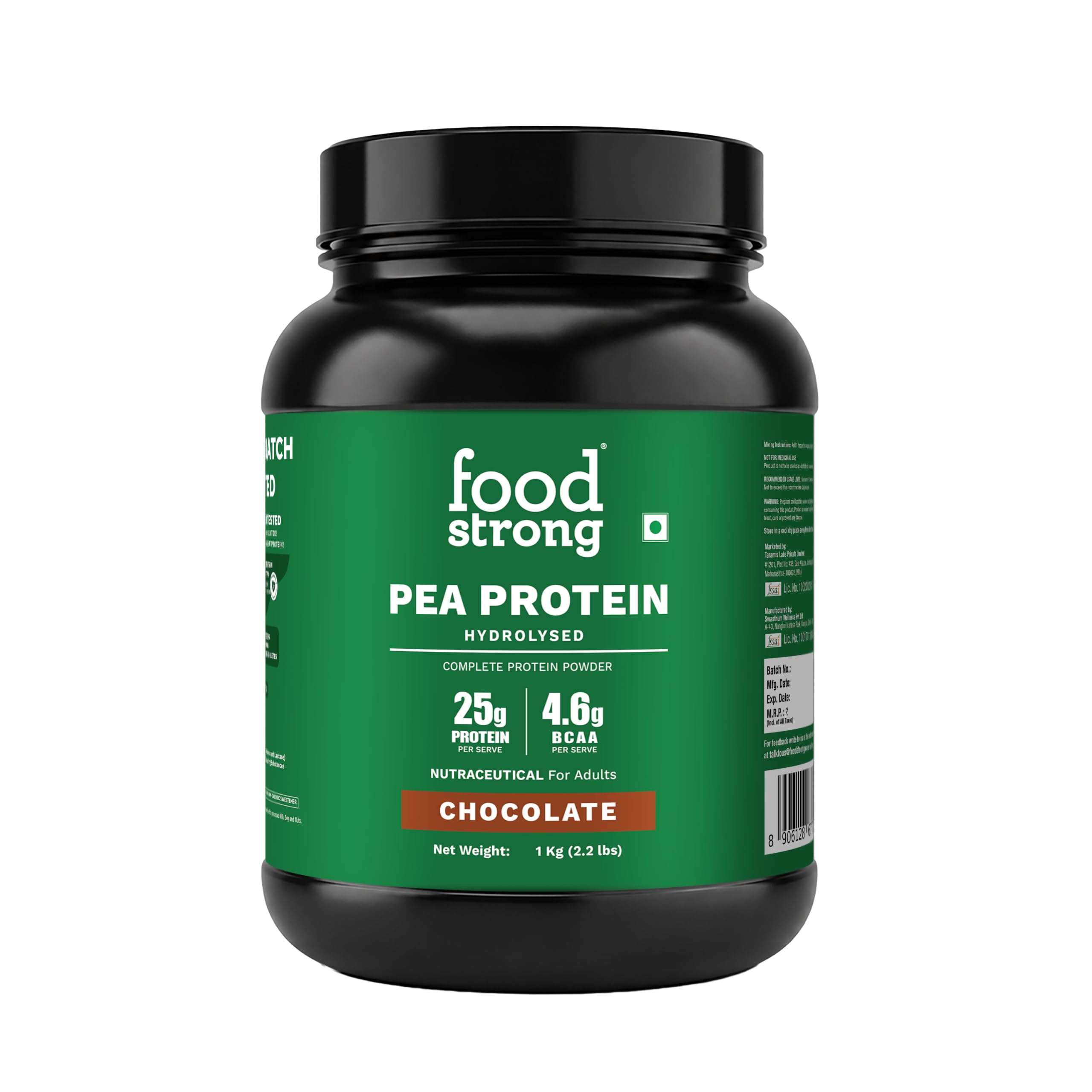 Foodstrong Pea Protein Powder | Higher Absorption & Faster Digestion | Complete Plant Protein with All 9 Essential Amino Acids | Chocolate, 1kg-image-33