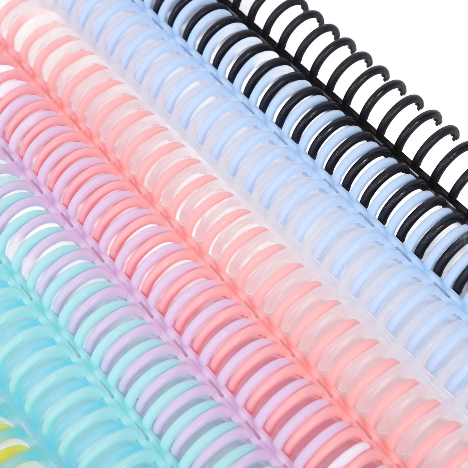 BORDSTRACT 14 pièces 14 couleurs peigne reliure dos, capacité de 150 feuilles 19mm x 30 anneaux PP plastique reliure peigne cahier calendrier