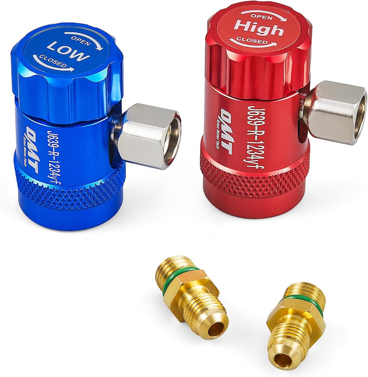 Juego de conectores de alta y baja presión, adaptadores de acoplador rápido OMT R1234yf