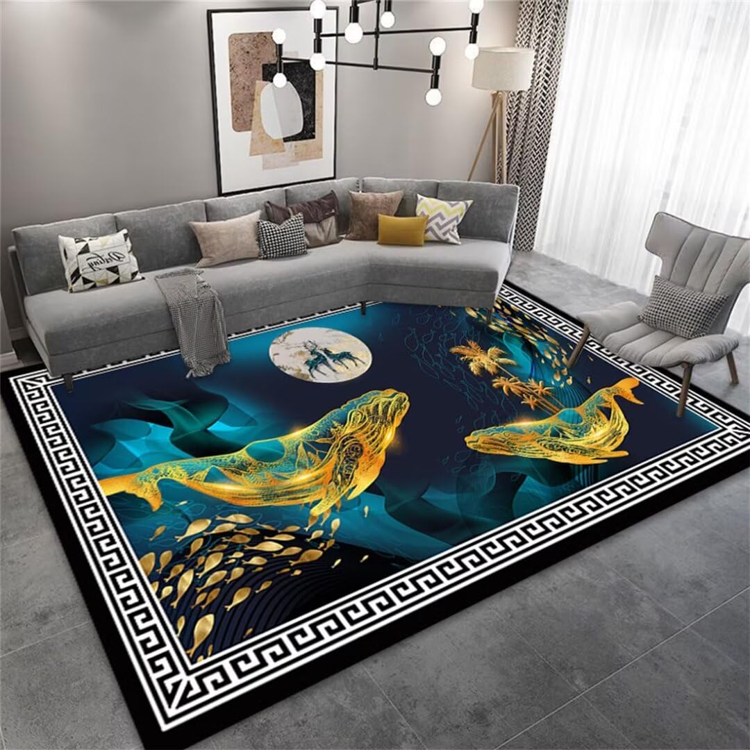 Alfombra polipropileno fácil de limpiar con diseño de animales para niños y sala