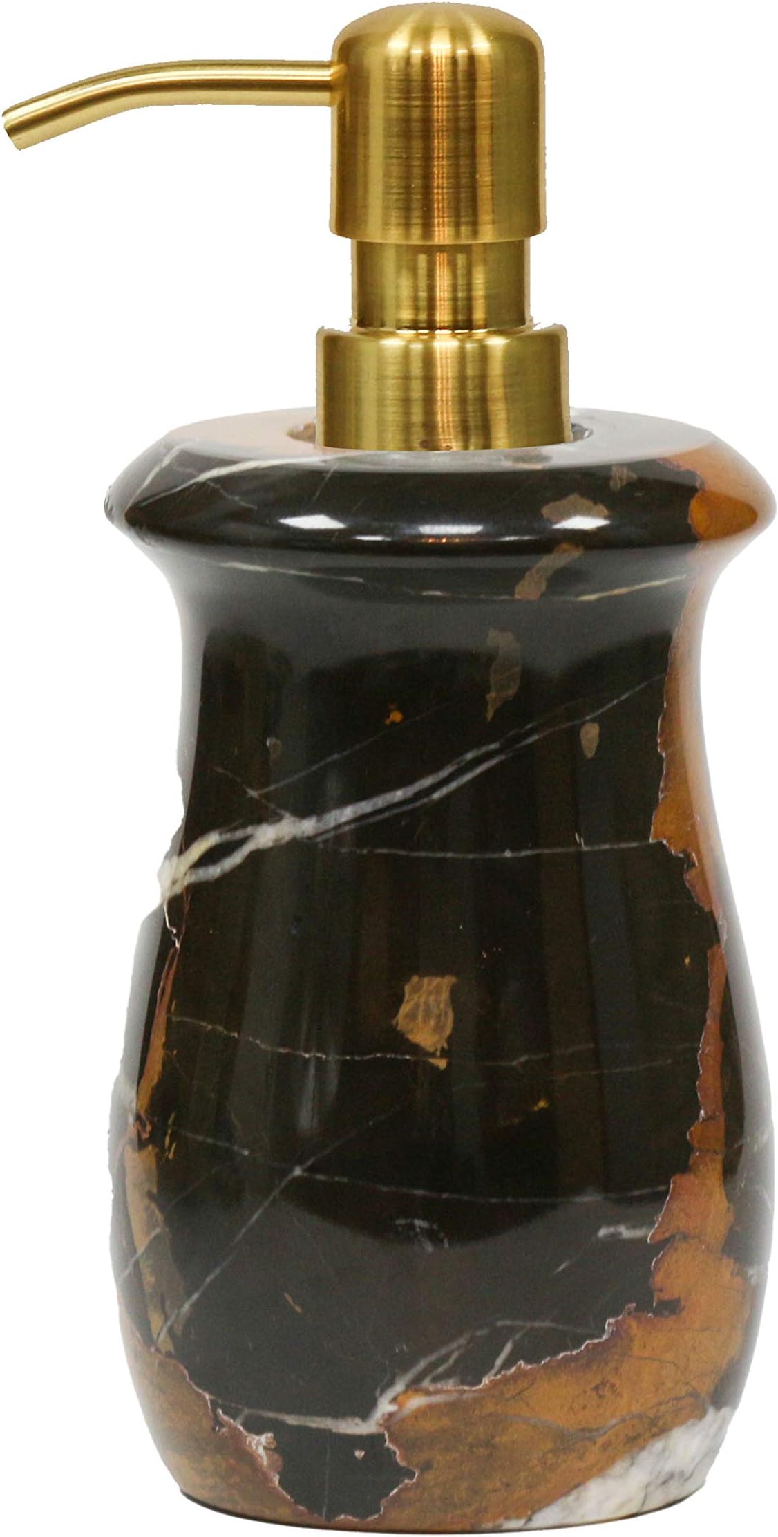 Polished Marble Soap/Lotion Dispenser, Black & Brown Shower and Bathroom Accessory