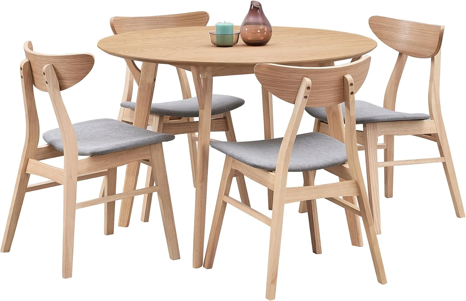 42.01 Inch Saving Place Table,Wooden Dining Table for 4 Persons,Modern Design Round Kitchen Table for Living Room,Apartment,Restaurant (Oak, 42.01 Round)