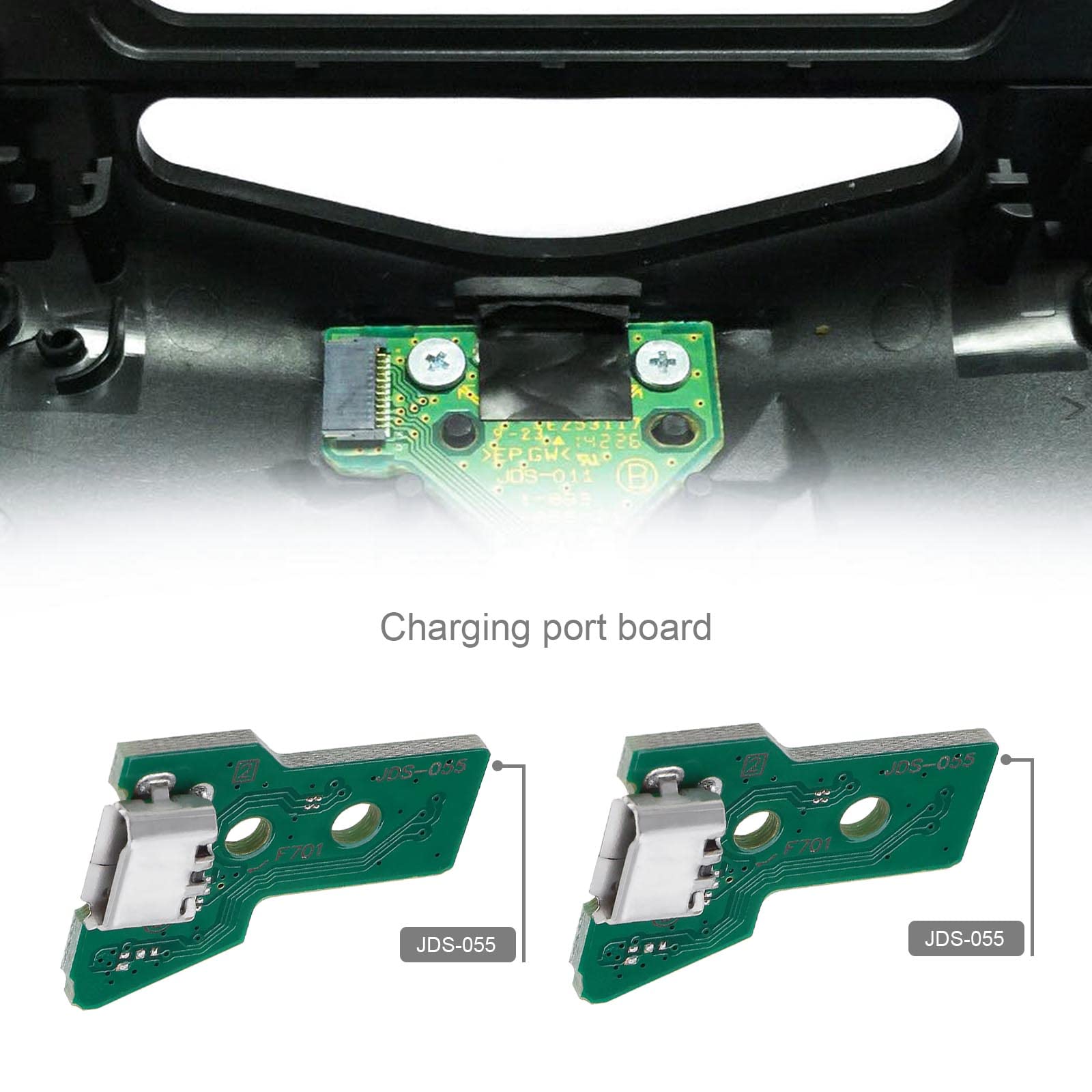 Create idea 2 x płytka interfejsu JDS-055 i 12-pinowy kabel taśmowy kompatybilny z PS4 Pro i PS4 Slim bezprzewodowy kontroler, zamiennik portu ładowania