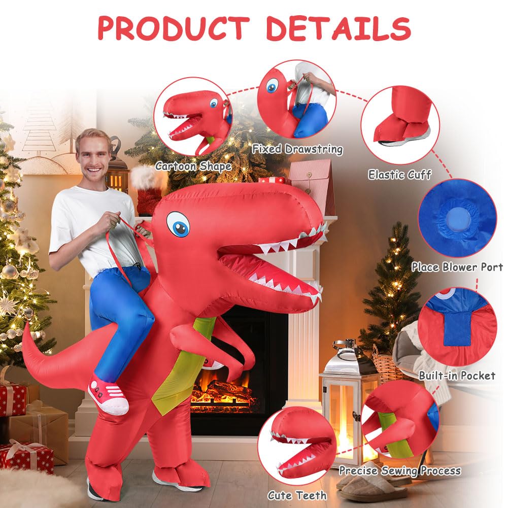 AOOWU Costume Gonfiabile, Costumi Gonfiabili Bambin Travestimento Gonfiabile, Dinosauro Gonfiabile Costumi Divertenti per Insegnanti Scuola Festa di Halloween, Carnevale