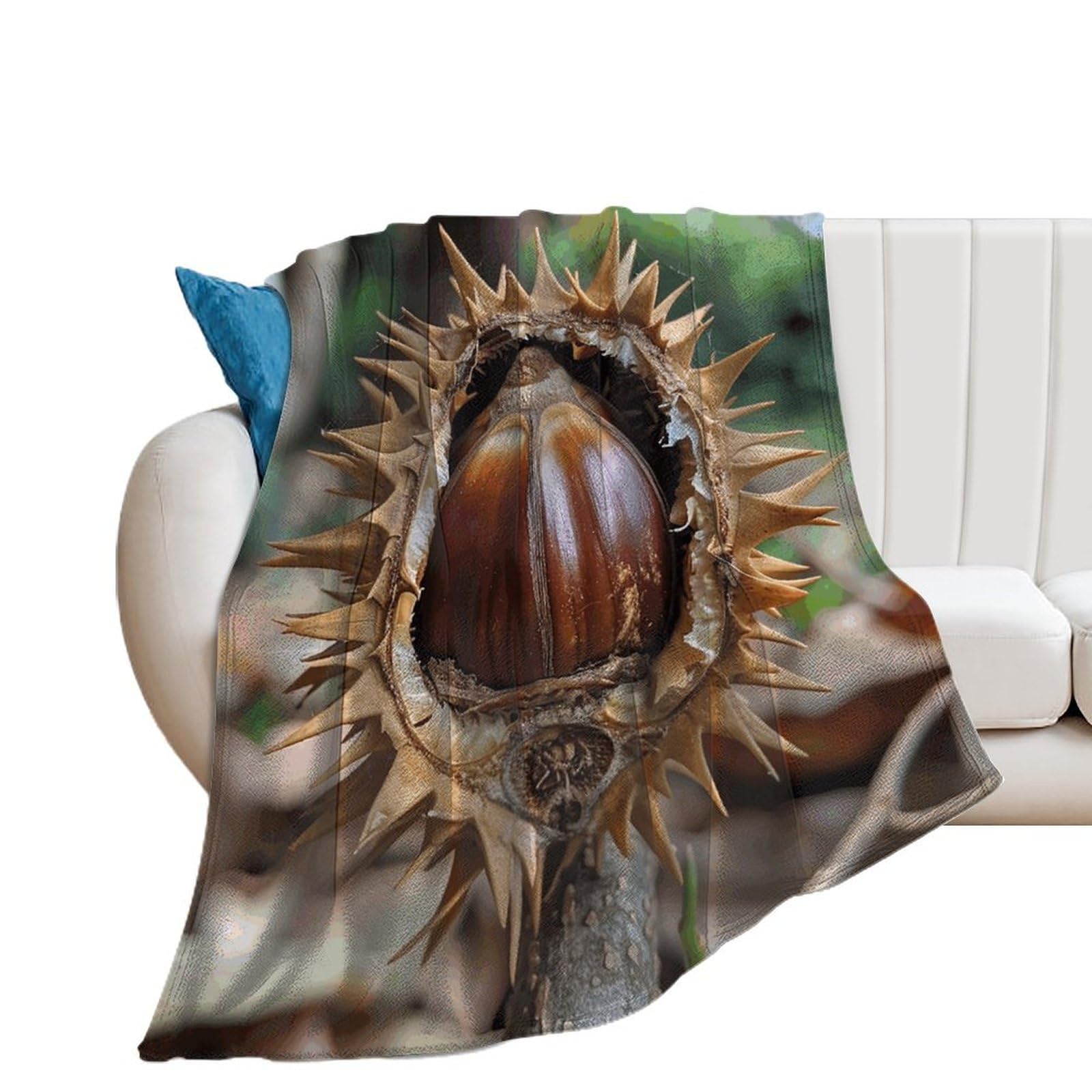 Couverture douillette et chaude imprimé châtaignier pour lit