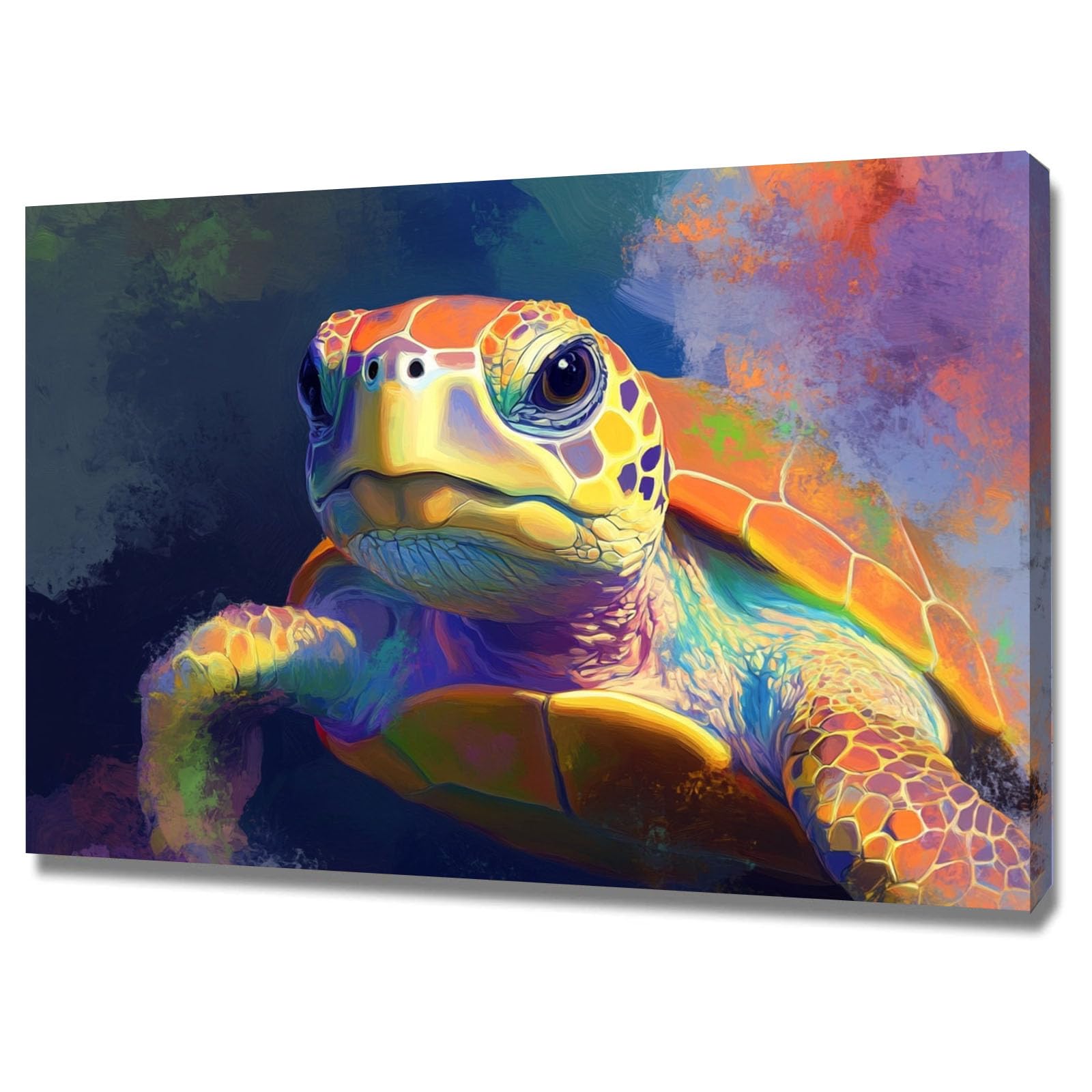 AMXBZC Laminas Decorativas animales safari africano Fotos adorables de animales marinos Moderno Lienzo Pintura Imagen cuadros salon dormitorios baño decoración（Azul-40x60cm Enmarcado