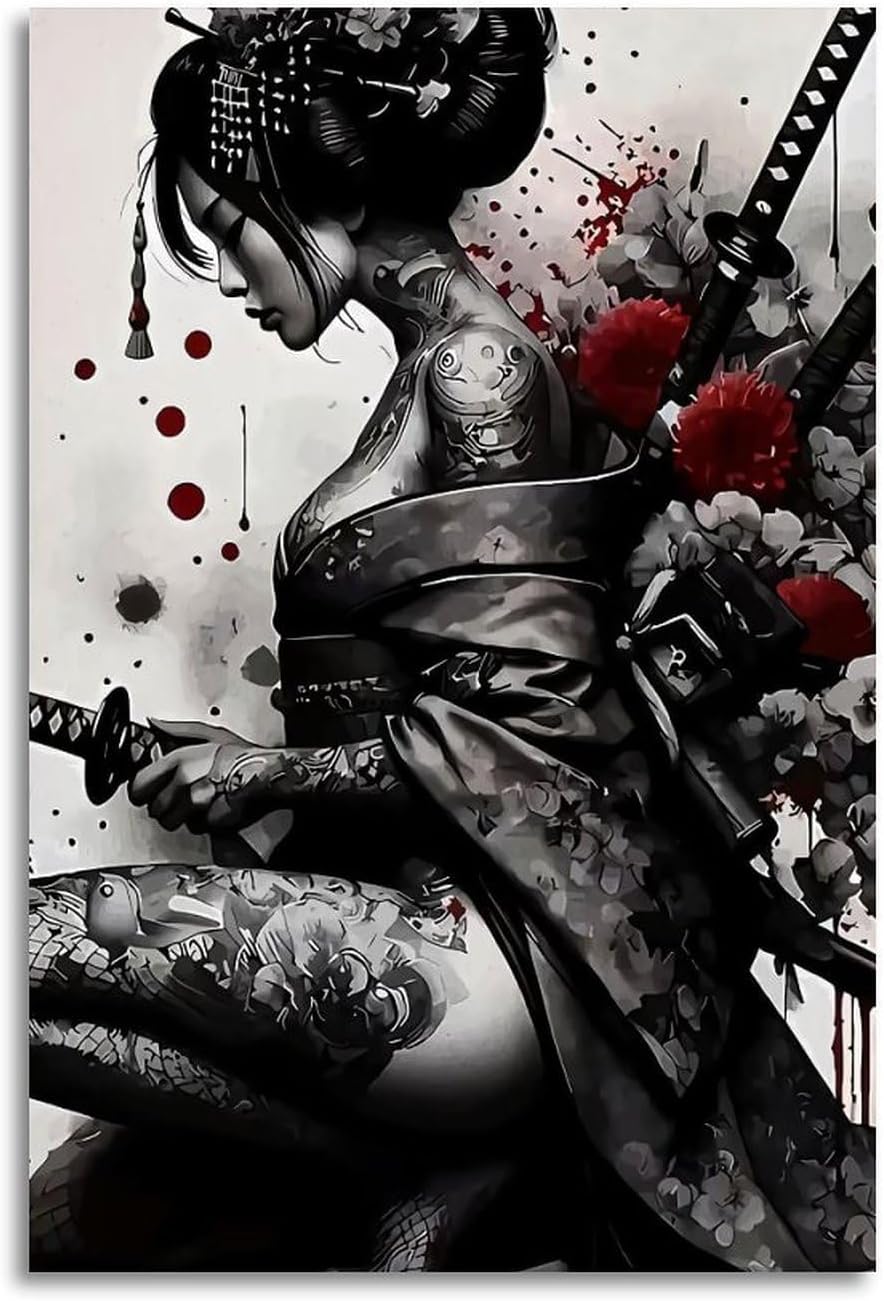 Vintage Anime Poster Girl With Katana Art Art Poster