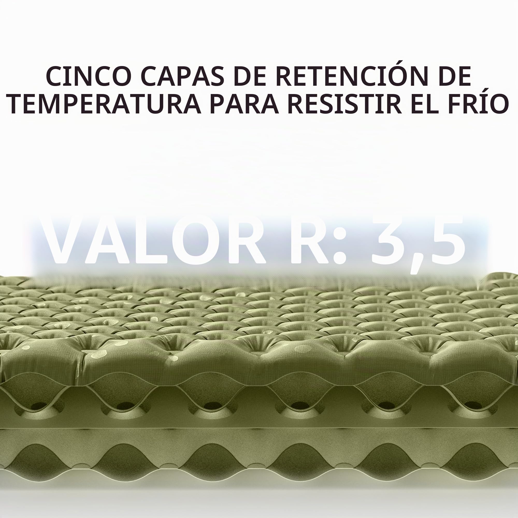 Naturehike Colchón de Aire 3,5 R-Value para Acampada, Colchón de Aire Duradero Autoinflable Ultraligero para 4 Estaciones con Bolsa Inflable