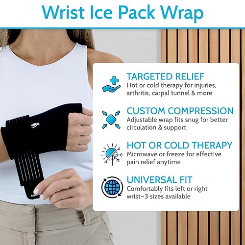 Miniatura 2 de Arctic Flex - Bolsa de hielo para muñeca, soporte de compresión de gel para artritis de manos y pulgar, soporte reutilizable para terapia de frío y