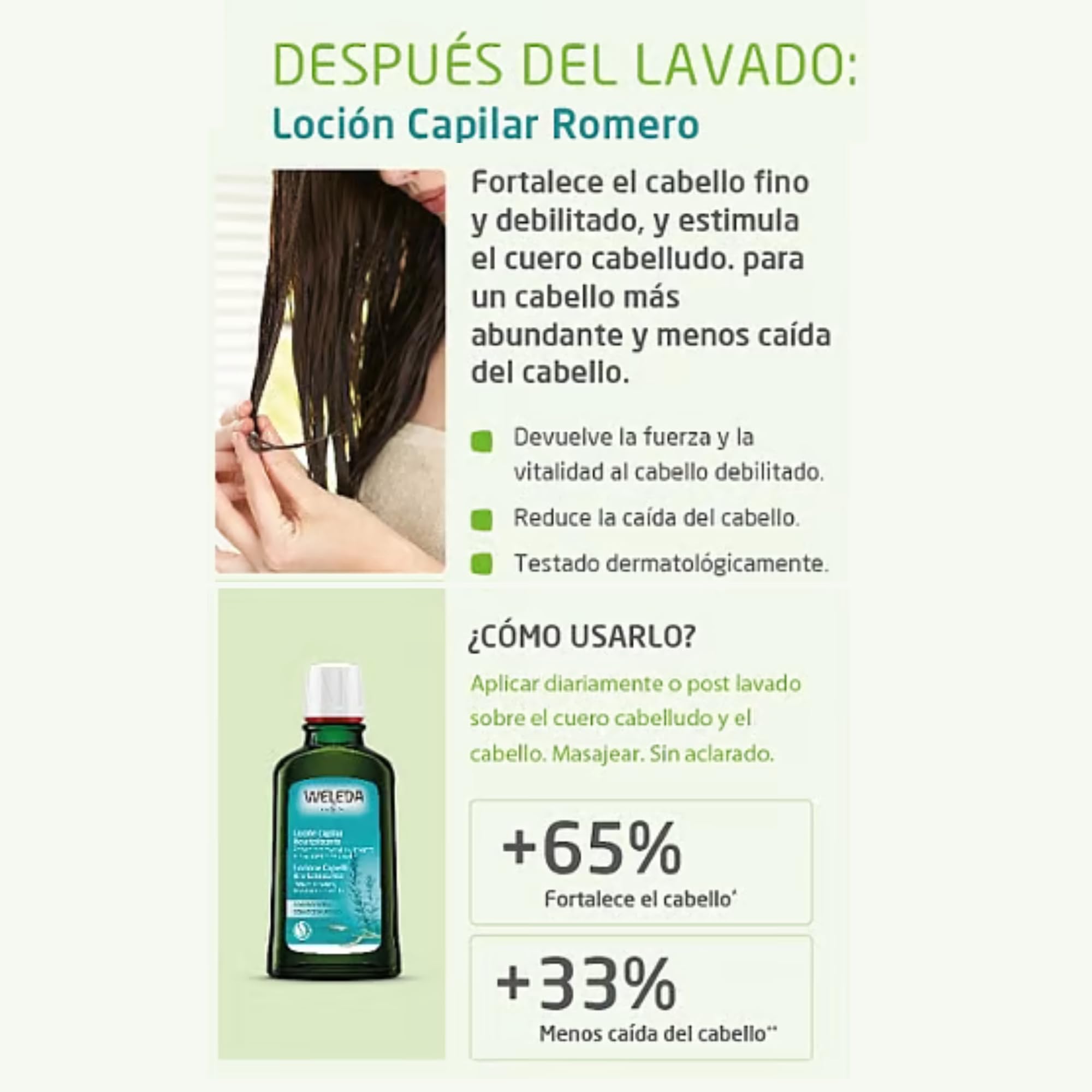 Weleda – Loción Capilar Revitalizante de Romero, Fortalece el Cabello, Estimula el Cuero Cabelludo y Reduce la Caída, El embalaje puede variar – 100 ml