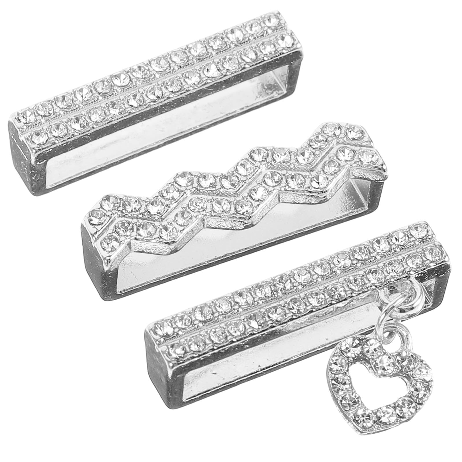 ULTECHNOVO Breloques en Métal pour Bracelet de Montre en Silicone, Lot de 3 Pièces Strass Uniques, Décoration Facile à Utiliser pour Bracelet Montre Connectée Largeur 22mm